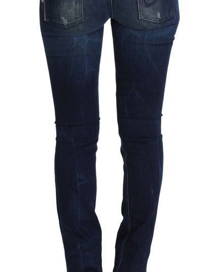 Costume National Blue Wash Cotton Slim Fit Skinny Jeans