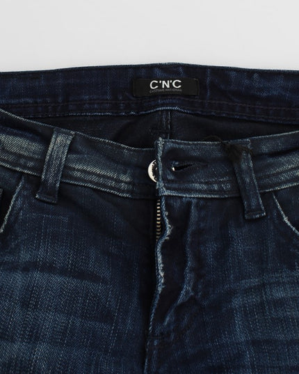 Costume National Blue Wash Cotton Slim Fit Skinny Jeans