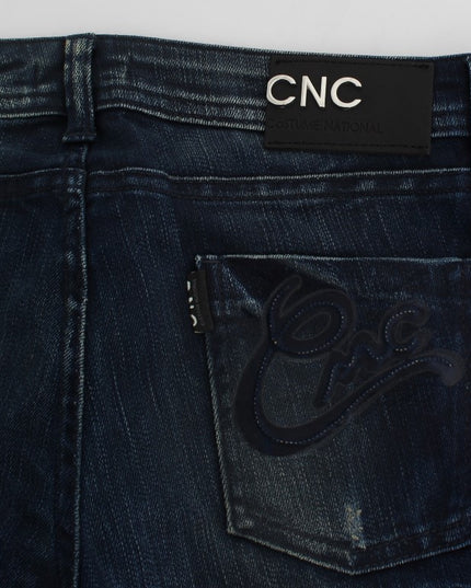 Costume National Blue Wash Cotton Slim Fit Skinny Jeans