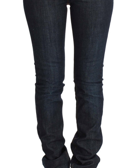 Costume National Blue Cotton Stretch Slim Fit Jeans