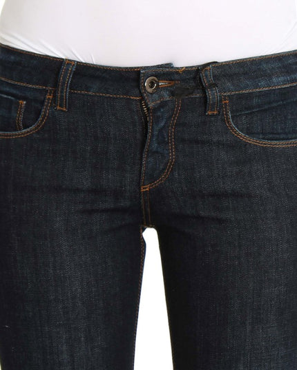 Costume National Blue Cotton Stretch Slim Fit Jeans