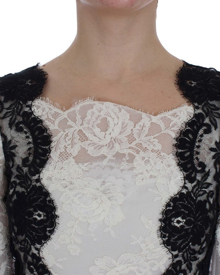 Dolce & Gabbana White Floral Lace Full Length Gown Dress