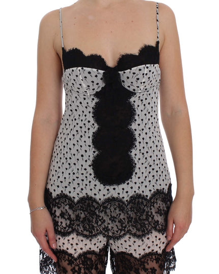 Dolce & Gabbana Black Silk Lace Babydoll Lingerie Top