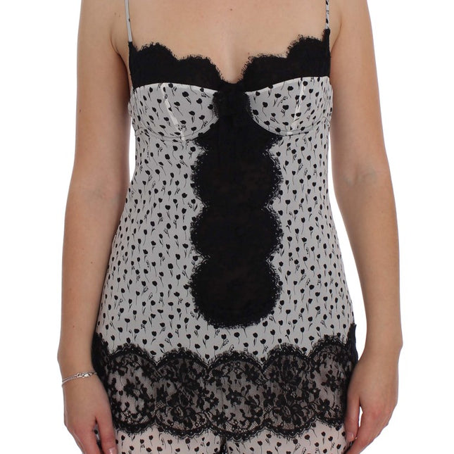 Dolce & Gabbana Black Silk Lace Babydoll Lingerie Top