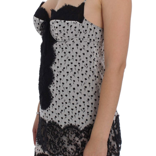 Dolce & Gabbana Black Silk Lace Babydoll Lingerie Top