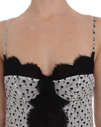 Dolce & Gabbana Black Silk Lace Babydoll Lingerie Top