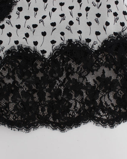 Dolce & Gabbana Black Silk Lace Babydoll Lingerie Top