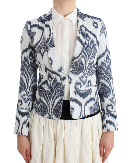 Christian Pellizzari Blue White Blazer Suit Jacket