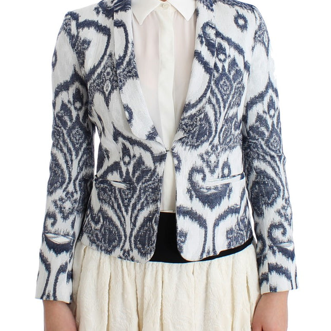 Christian Pellizzari Blue White Blazer Suit Jacket