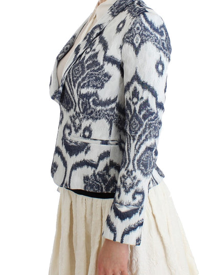 Christian Pellizzari Blue White Blazer Suit Jacket