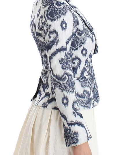 Christian Pellizzari Blue White Blazer Suit Jacket