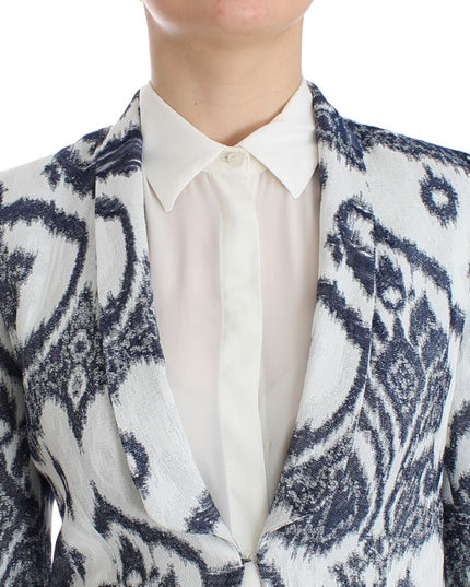 Christian Pellizzari Blue White Blazer Suit Jacket