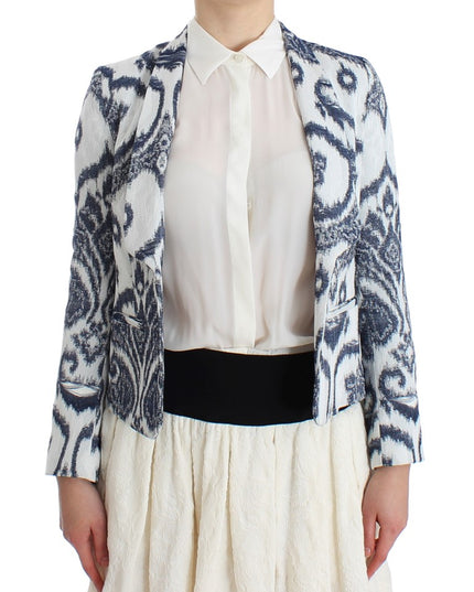 Christian Pellizzari Blue White Blazer Suit Jacket