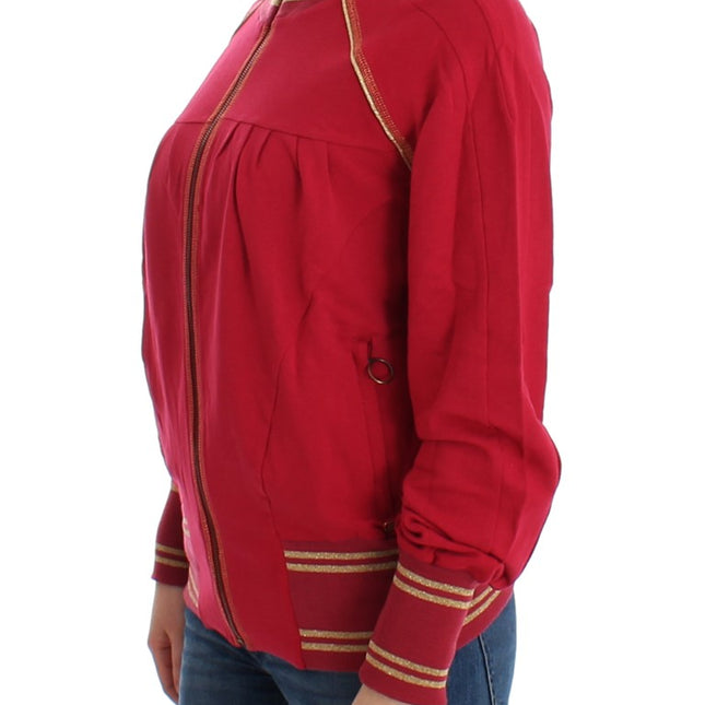 John Galliano Pink Mock Zip Cardigan Sweatshirt Sweater