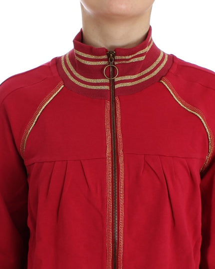 John Galliano Pink Mock Zip Cardigan Sweatshirt Sweater