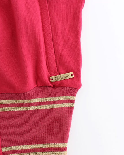 John Galliano Pink Mock Zip Cardigan Sweatshirt Sweater
