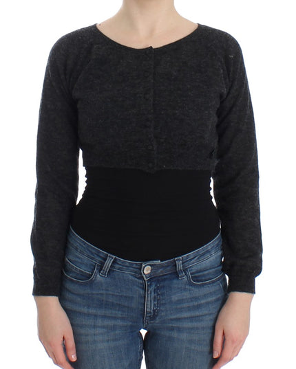 Ermanno Scervino Gray Knit Wool Cardigan Sweater
