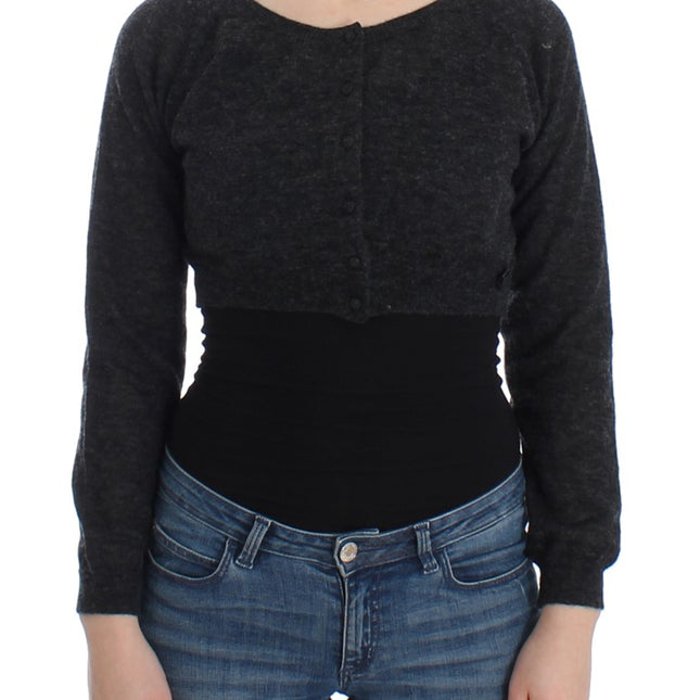 Ermanno Scervino Gray Knit Wool Cardigan Sweater