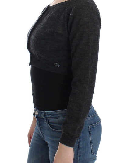 Ermanno Scervino Gray Knit Wool Cardigan Sweater