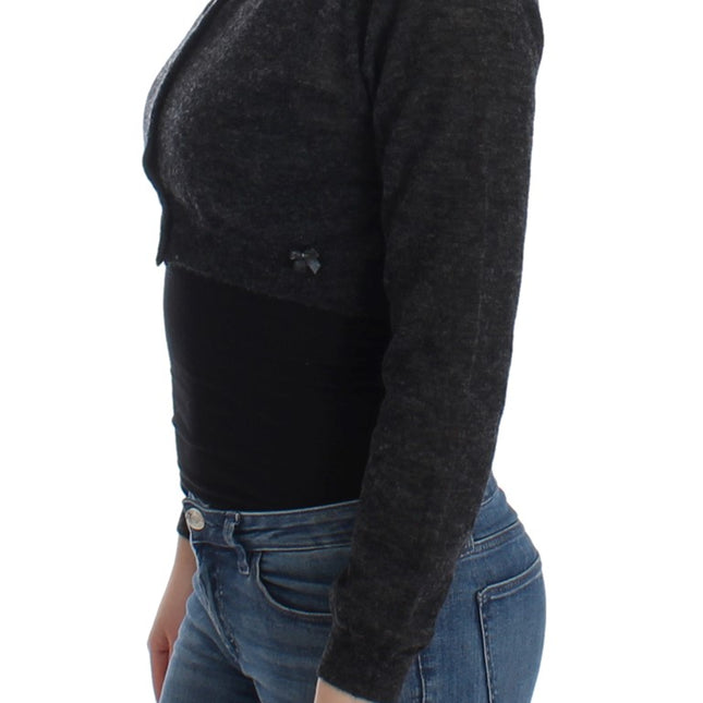 Ermanno Scervino Gray Knit Wool Cardigan Sweater