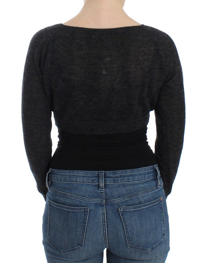 Ermanno Scervino Gray Knit Wool Cardigan Sweater