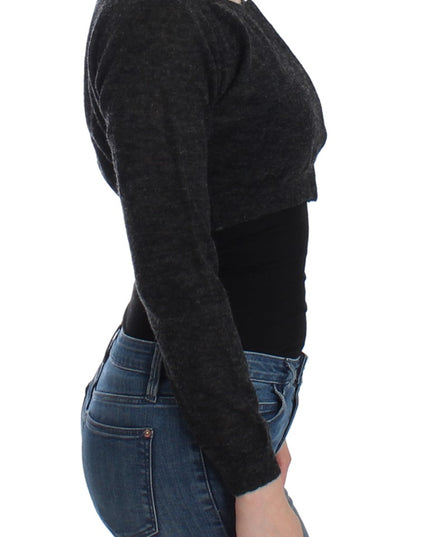 Ermanno Scervino Gray Knit Wool Cardigan Sweater