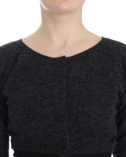 Ermanno Scervino Gray Knit Wool Cardigan Sweater