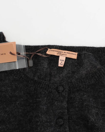 Ermanno Scervino Gray Knit Wool Cardigan Sweater