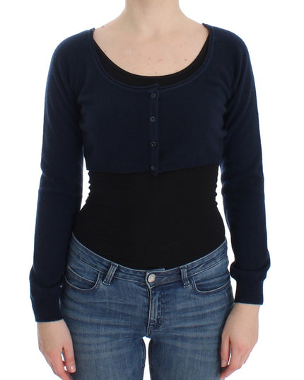 Ermanno Scervino Blue Cashmere Cardigan Sweater