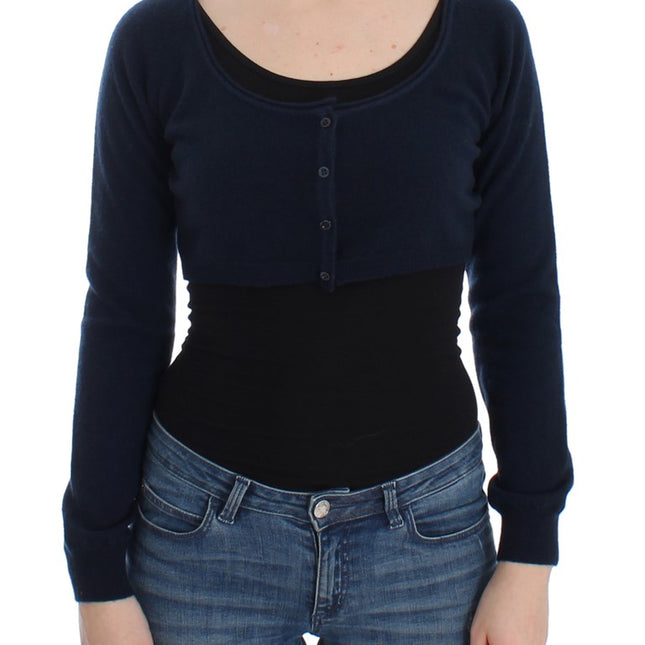 Ermanno Scervino Blue Cashmere Cardigan Sweater
