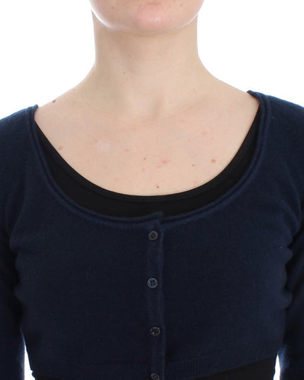 Ermanno Scervino Blue Cashmere Cardigan Sweater