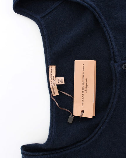 Ermanno Scervino Blue Cashmere Cardigan Sweater