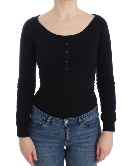 Ermanno Scervino Black Cashmere Cardigan Sweater