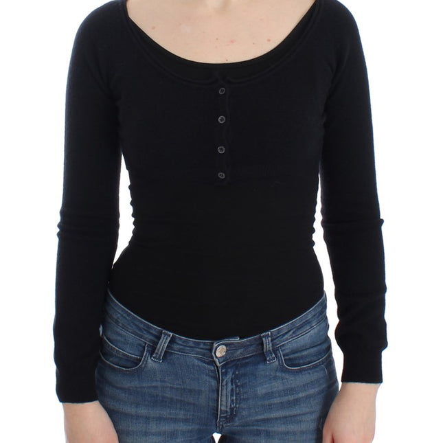 Ermanno Scervino Black Cashmere Cardigan Sweater
