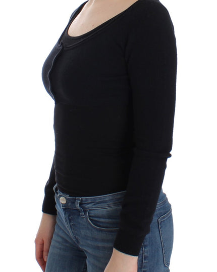 Ermanno Scervino Black Cashmere Cardigan Sweater