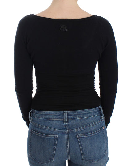 Ermanno Scervino Black Cashmere Cardigan Sweater