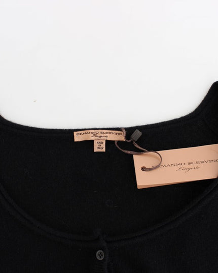 Ermanno Scervino Black Cashmere Cardigan Sweater