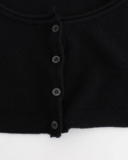 Ermanno Scervino Black Cashmere Cardigan Sweater
