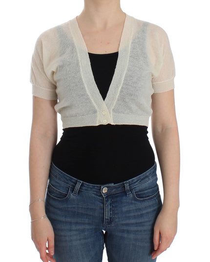 Ermanno Scervino White Wool Cardigan Sweater