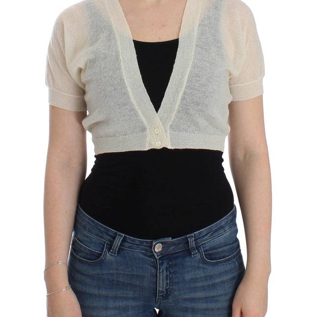 Ermanno Scervino White Wool Cardigan Sweater