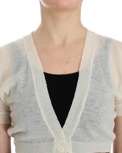 Ermanno Scervino White Wool Cardigan Sweater