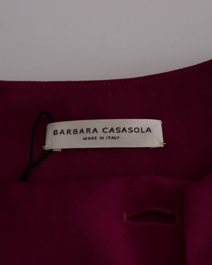 Barbara Casasola Purple Silk Sleeveless Blouse Top