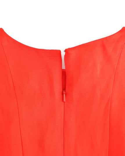 Fyodor Golan Red Mini Linen 3/4 Sleeve Sheath Dress