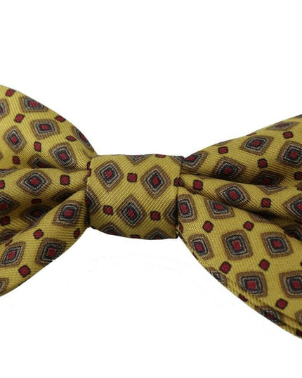 Dolce & Gabbana Yellow Pattern Silk Adjustable Neck Tie