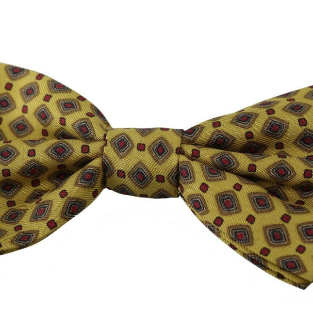 Dolce & Gabbana Yellow Pattern Silk Adjustable Neck Tie