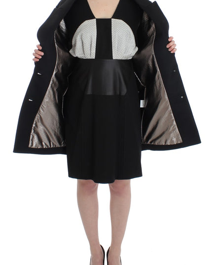 KAALE SUKTAE Black Coat Trench Long Draped Jacket Blazer