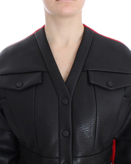 KAALE SUKTAE Black Short Croped Coat Bomber Jacket