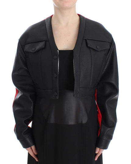KAALE SUKTAE Black Short Croped Coat Bomber Jacket
