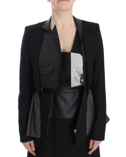 KAALE SUKTAE Black Short Blazer Coat Biker Jacket