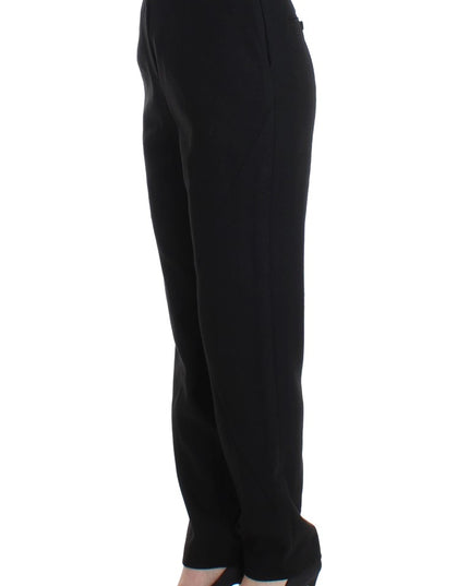 KAALE SUKTAE Black High Waist Straight Slim Dress Pants